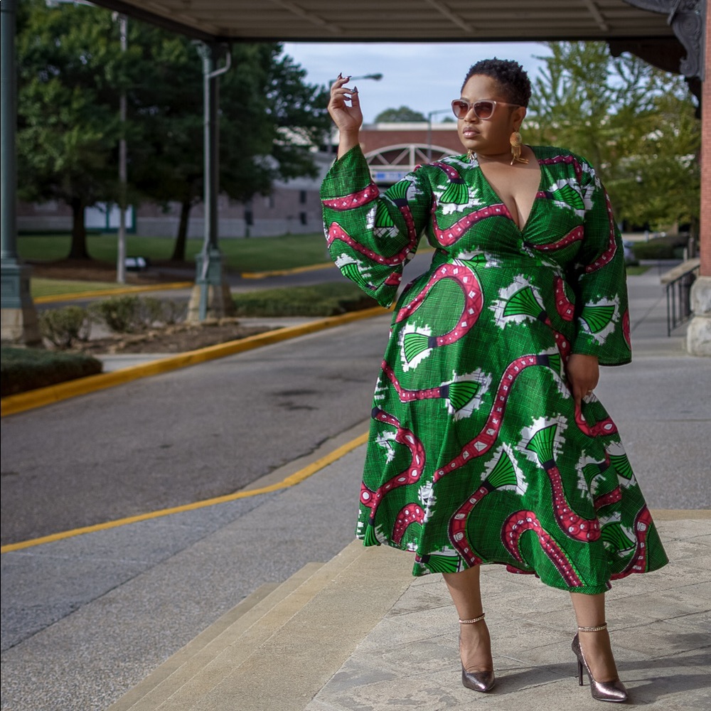 Multi-Color Wrap Dress